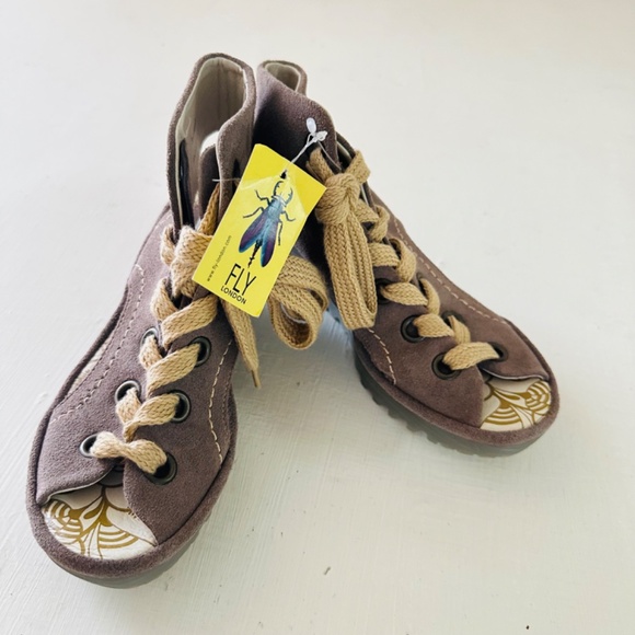 Fly London Yaba Suede Lace-Up Wedges Size 37 -7 - Picture 7 of 11